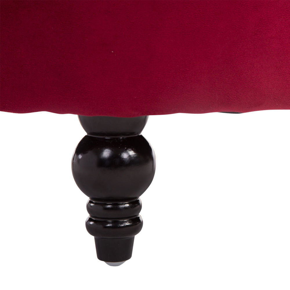 HOMCOM High Back Accent Chair, Upholstered Armless Chair, Retro Button-Tufted Royal Design with Thick Padding and Rubberwood Leg for living Room, Dining room and Bedroom, Crimson Red
