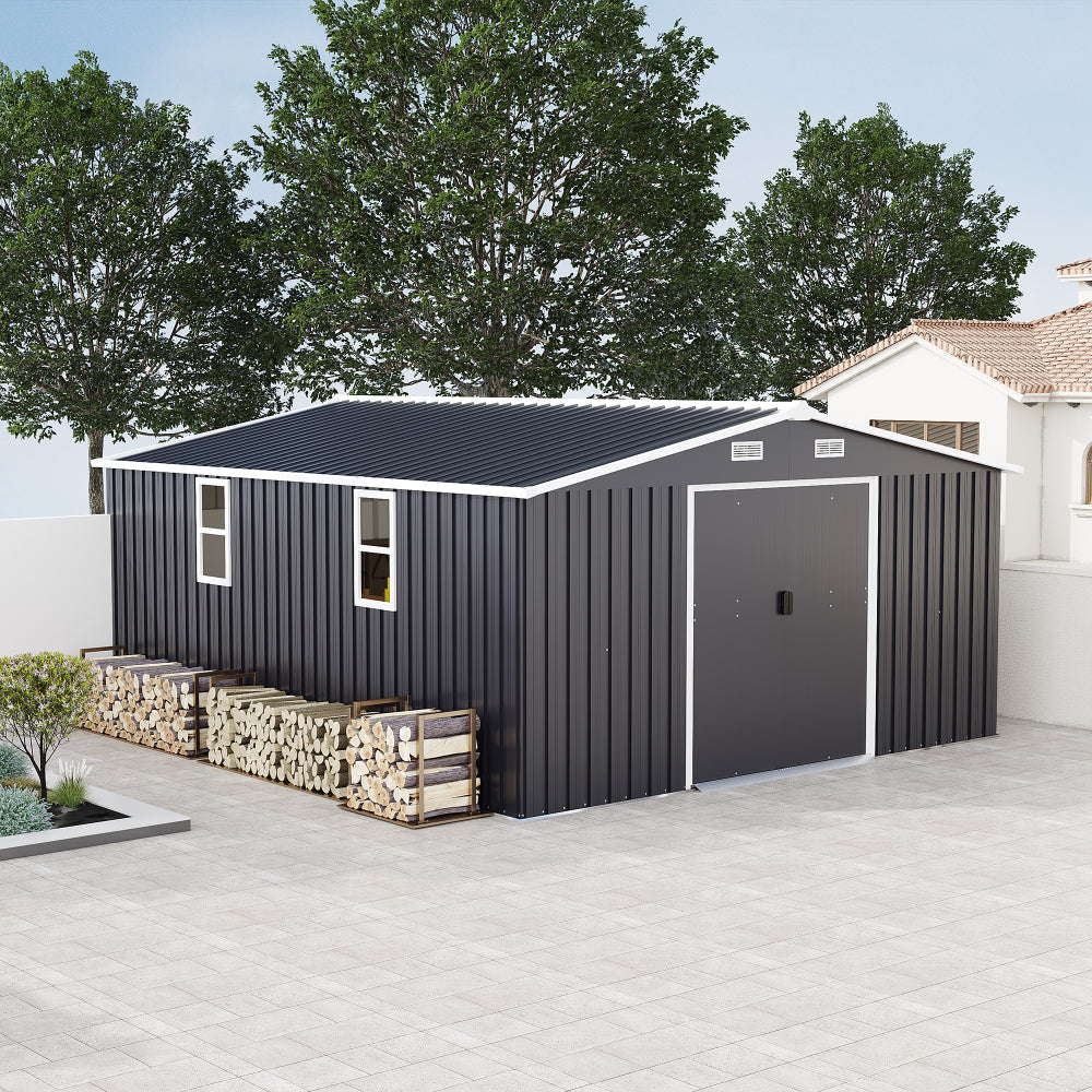 Campcraft 10*12ft 0.25mm color steel plate, surface protective film, Two daylight Windows, A practical and thoughtful gift,two colors can be freely selected storage sheds