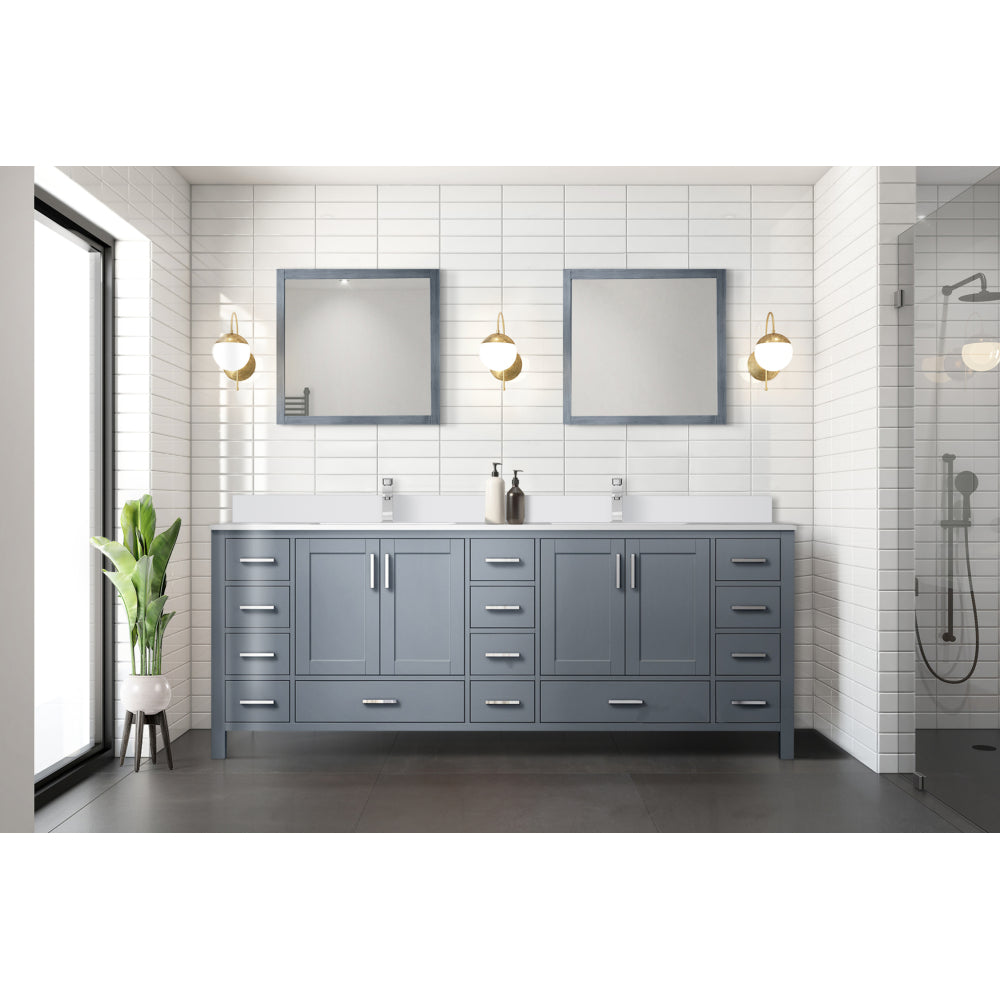 Dark Grey Double Bath Vanity 84 in. W x 22 in. D, with Cultured Marble Top