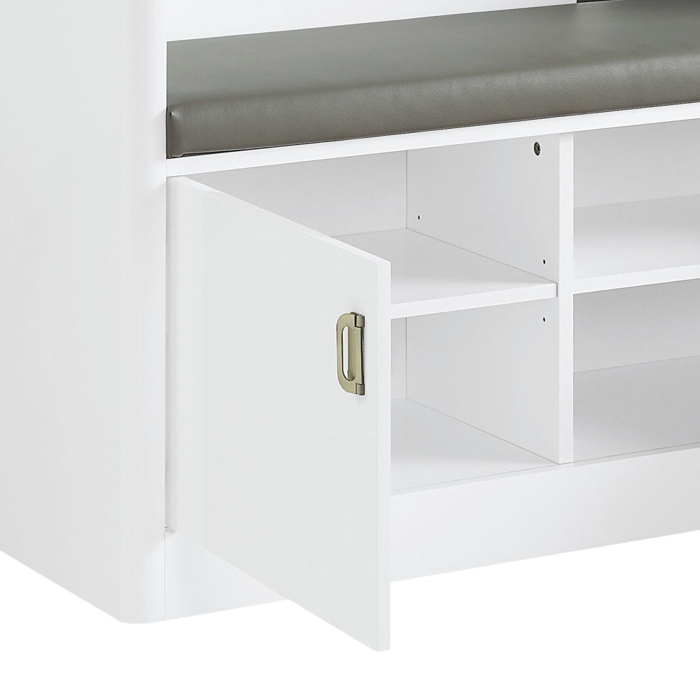 Buck II White High Gloss Finish Hall Tree