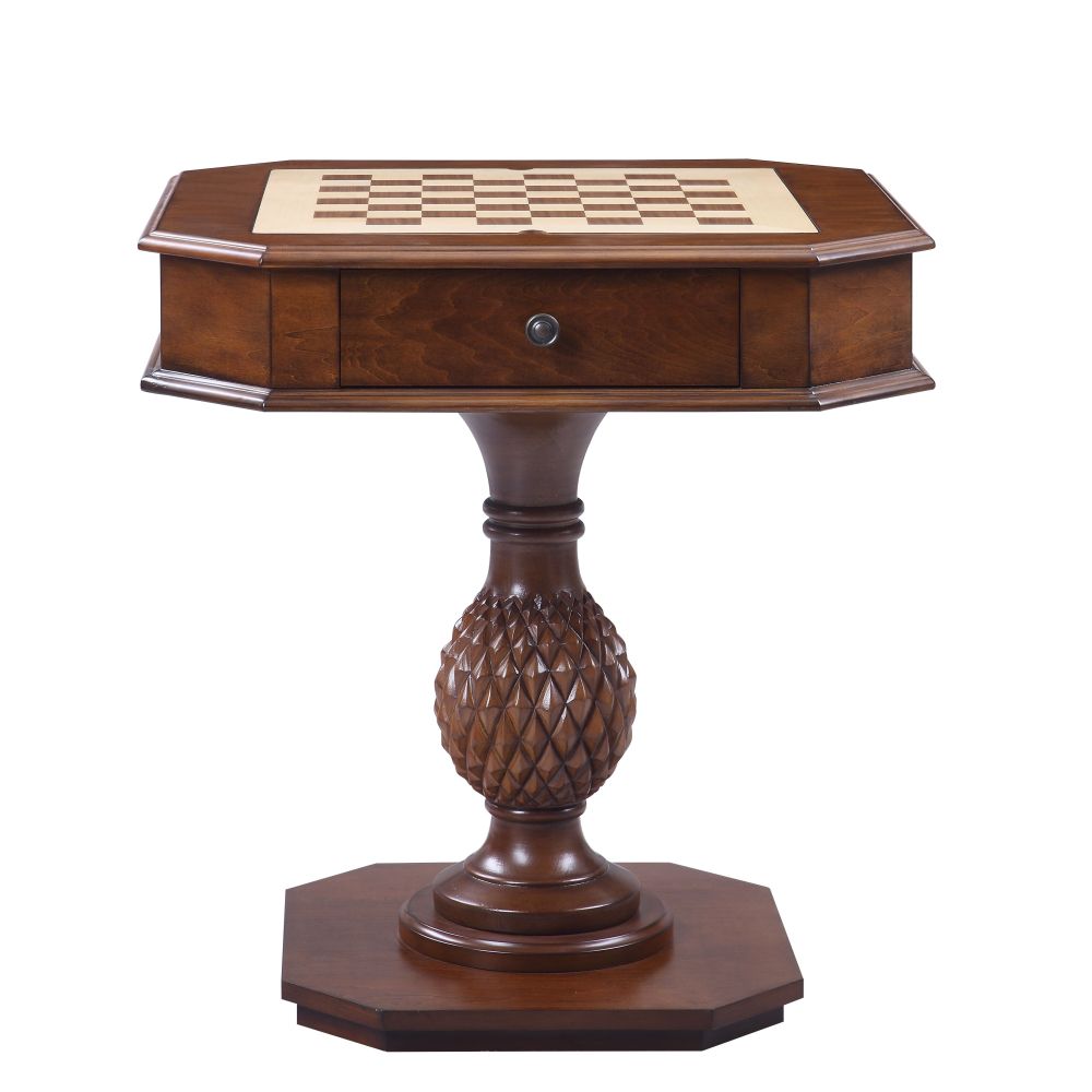 Bishop II Cherry Finish Reversible Chess Checker Game Table w/Game Tray (Chess Fingures Not Included)
