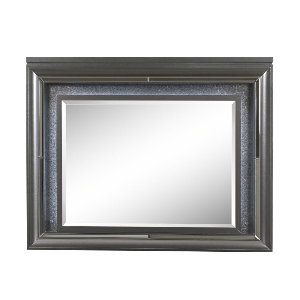 Sawyer Metallic Gray Finish Mirror W/Led
