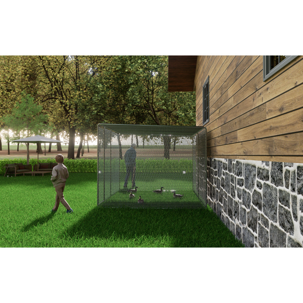 Chicken Coop 9.8x6.5x6.5FT Chicken Run Pen for Yard, The net is green