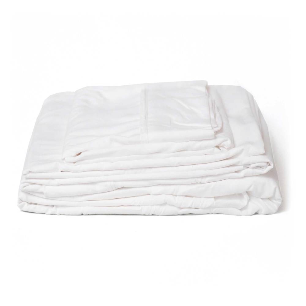 Thread™ Split Head Queen Microplush + Bamboo Sheet Set in White