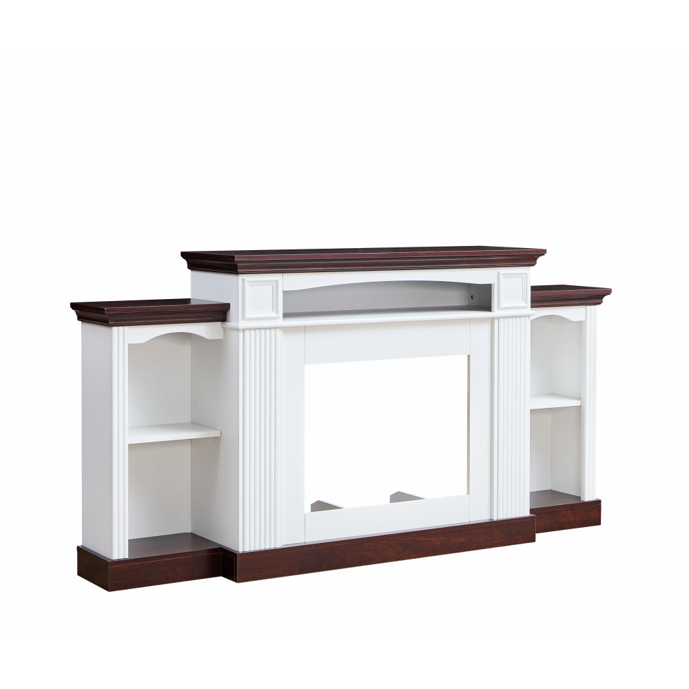 Farmhouse Style Fireplace TV Stand for 70-inch TV Electric Fireplace TV Stand for Living Room or Bedroom Storage