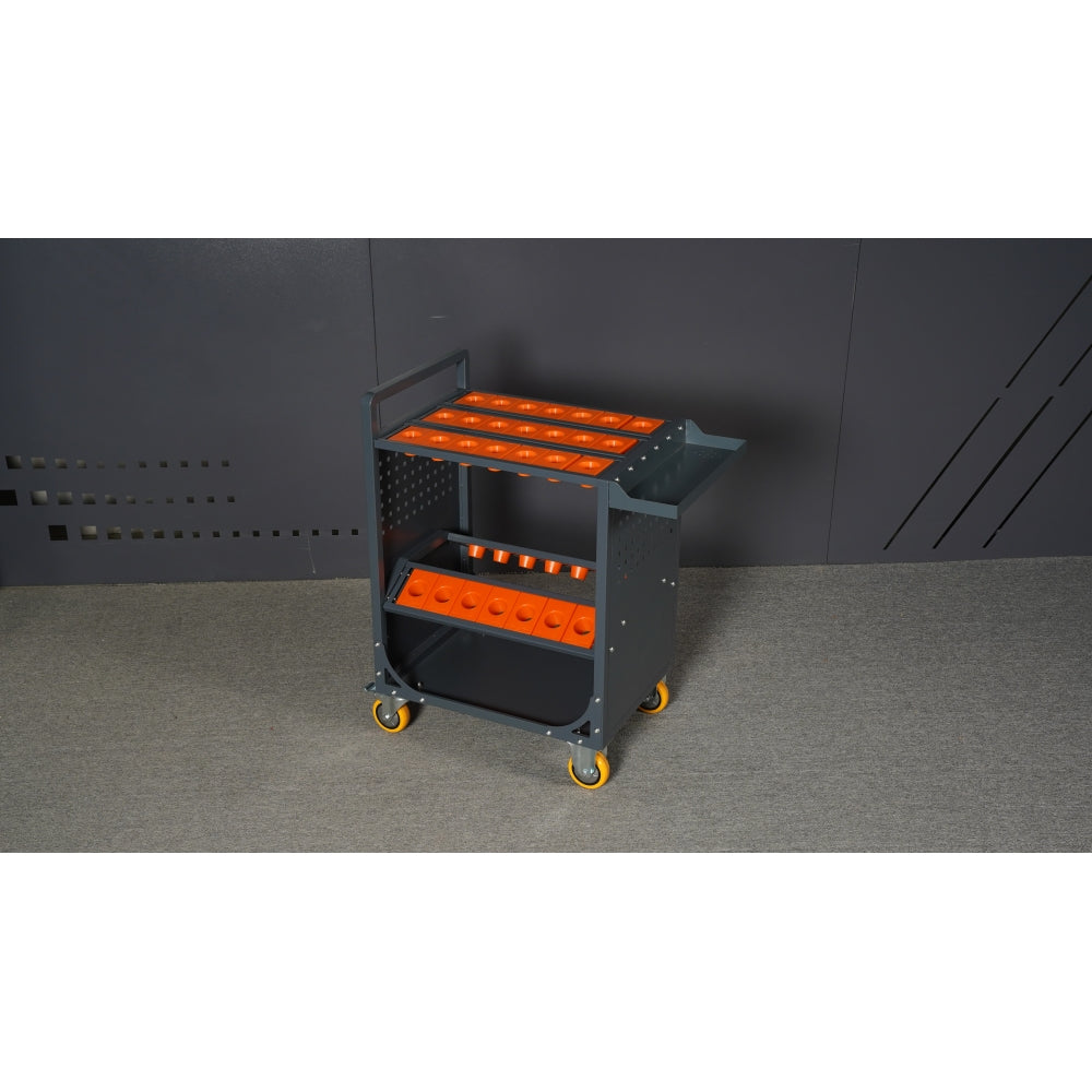 grey Tool Cart CNC Tool Cart CAT40 tool trolley BT40 cnc tool holder cart CNC machine tool service cart (CAT40 35 Capacity)