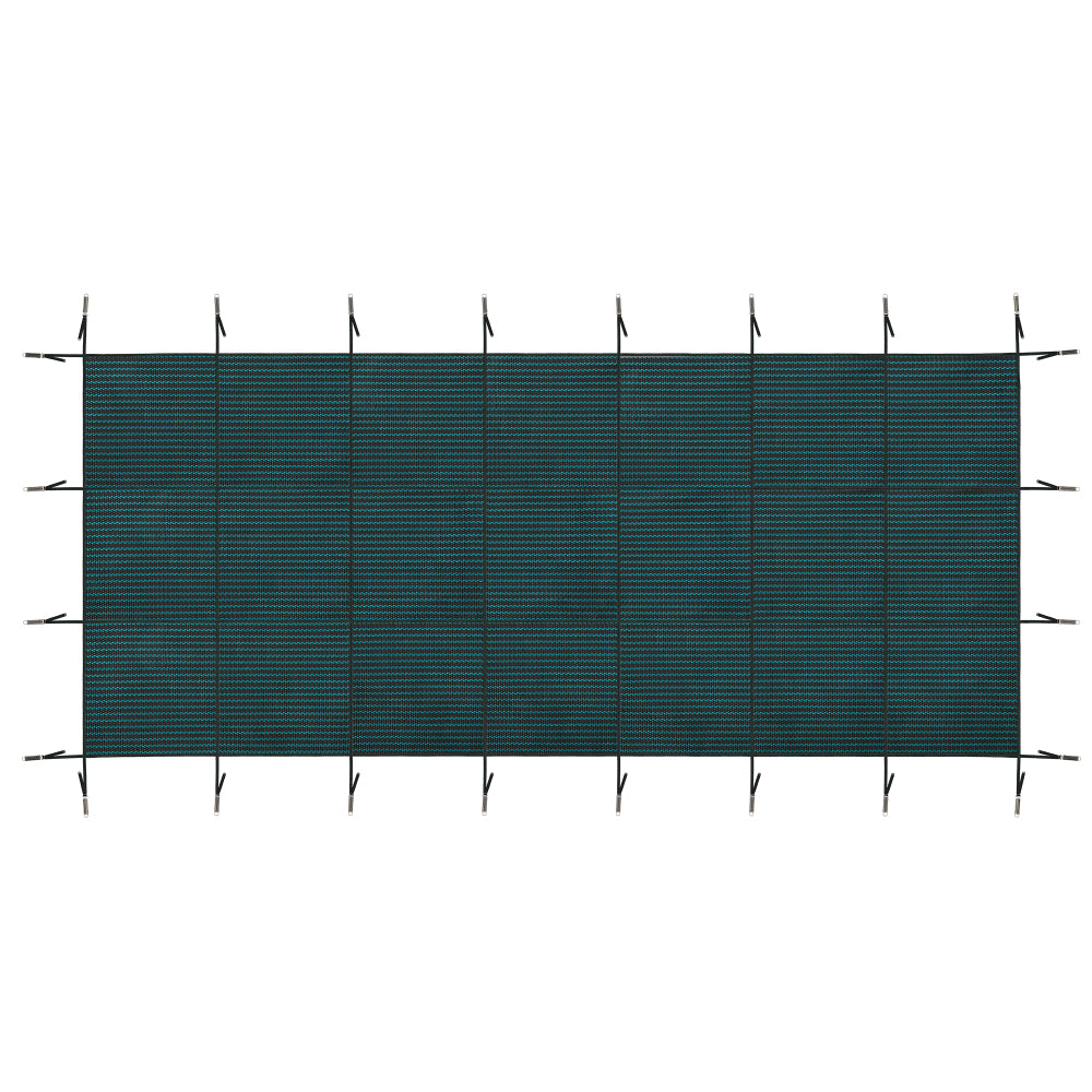 Swimming Pool Safety Cover, Fits 25x45ft Rectangular underground and Inground Swimming Pools, Triple Stitched High Strength Mesh PP Abrasion Resistant  Installation Hardware Included,Green Mesh
