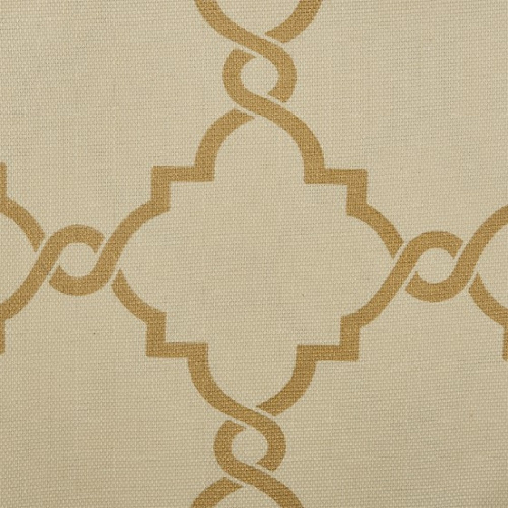 Fretwork Print Grommet Top Window Valance Beige/Gold 50x18"