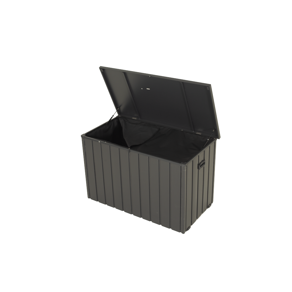 200 Gallon Outdoor Storage Deck Box Waterproof, Large Patio Storage Bin for Outside Cushions, Throw Pillows, Garden Tools, Lockable (Dark Gray)