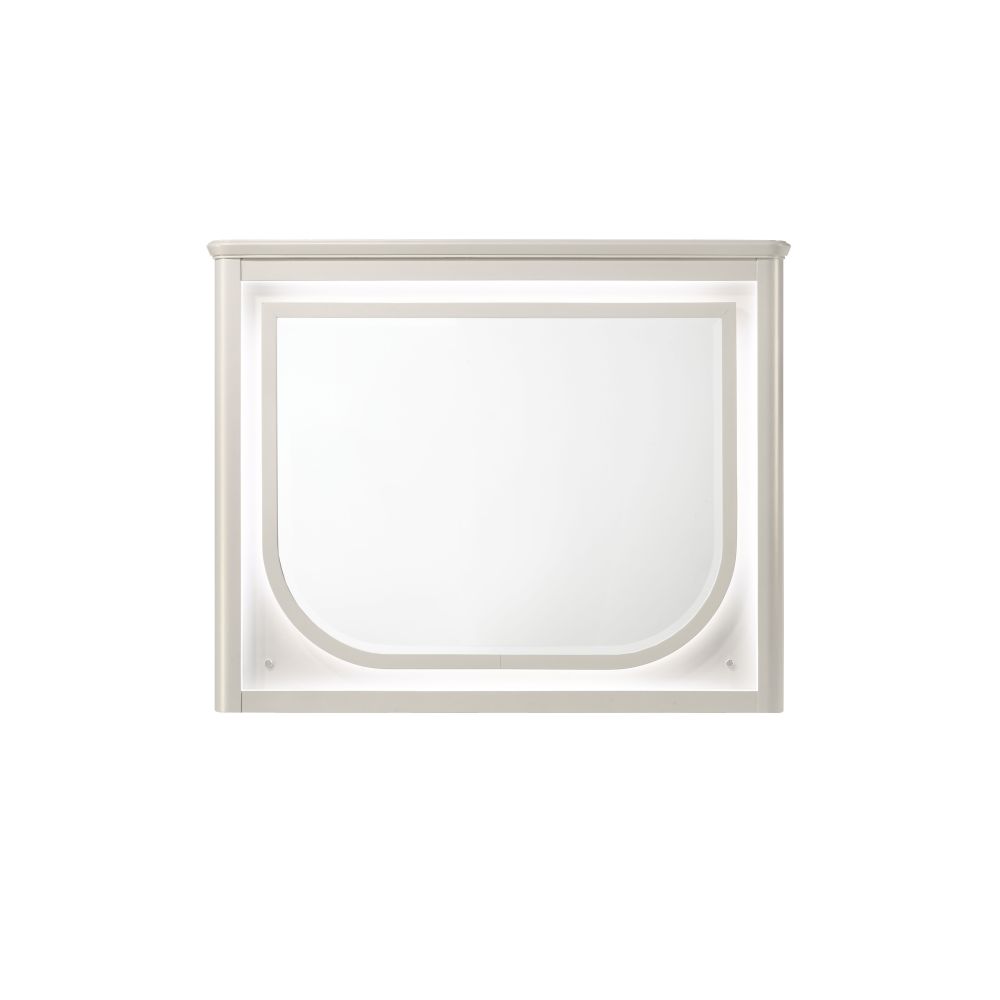 Laveda Pearl White Finish Mirror w/LED