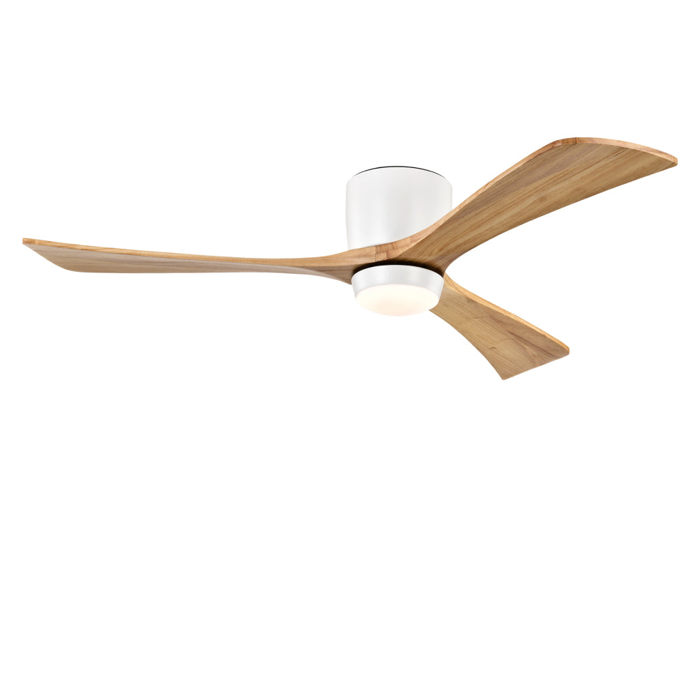 52"  Ceiling Fan with Lights Remote Control,Quiet DC Motor 3 Blade Ceiling Fans 6 Speed Levels,Reversible Ceiling Fan,  for Patio Living Room, Bedroom, Office,Indoor.(White +Natural)