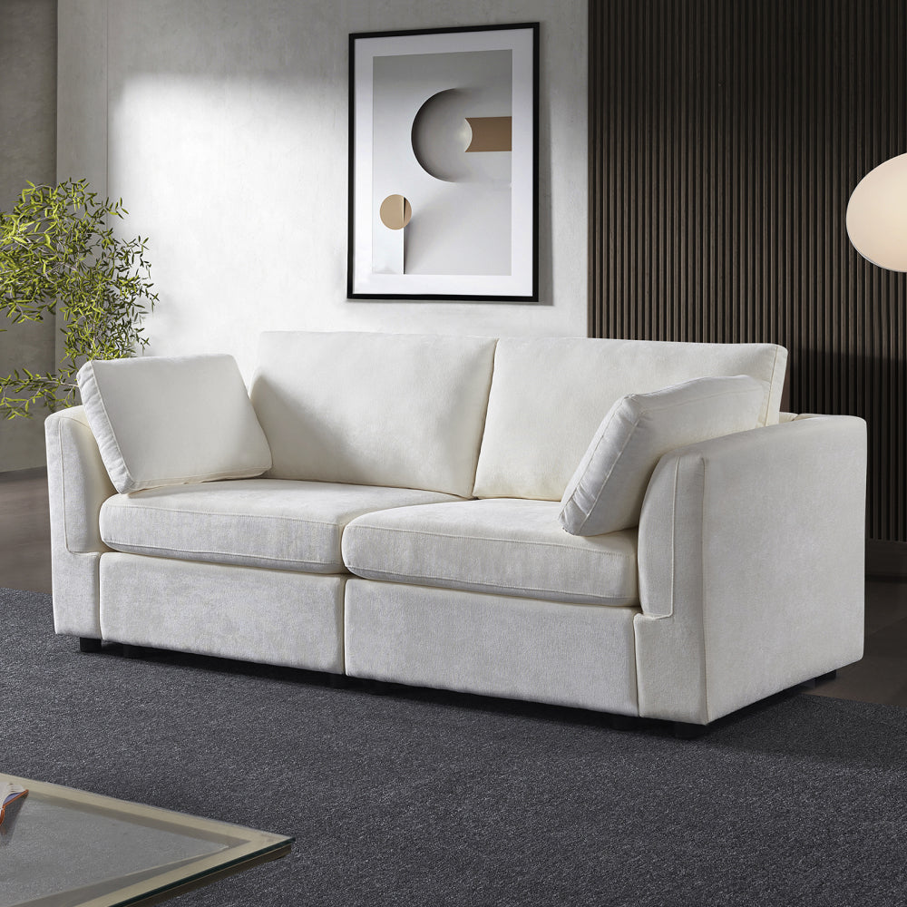 modular sofa whiten chenille fabric,  simple and grand, the seat and back is very soft. this is also a KNOCK DOWN sofa