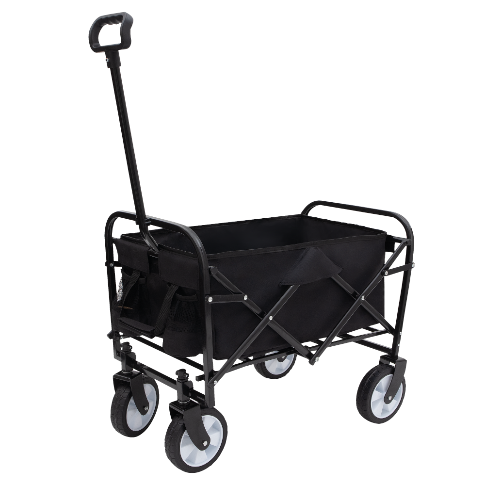 Minimeetall Extention ExCollapsible Foldable Wagon Cart Beach Wagon Heavy Duty Utility Cart Utility Wagon Grocery Cart for for Camping Shopping Sports Gardeing Fishing Supports 225lbs Black