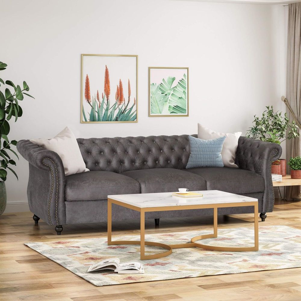 Modern Minimalist 70.75" L-Shape Couch with Chaise, 4-Seater Modular Sectional Sofa, Convertible Upholstered Couches for Living Room Bedroom(Dark Brown, PU)