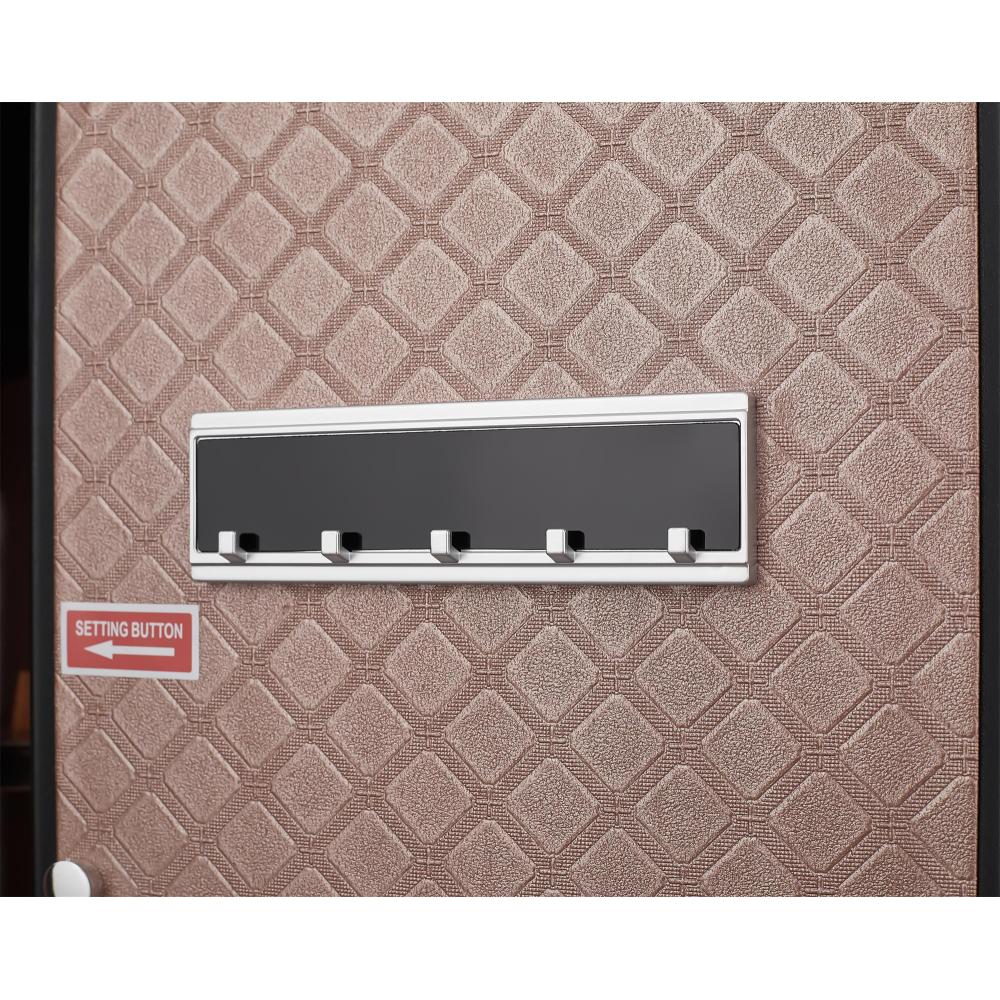Safe Box with Biometric Recognition, Built-in Removable Partition And Flexible Compartment Partition, Dual Protection with Electronic Password Lock, Private And Invisible Hidden Compartment Structure,