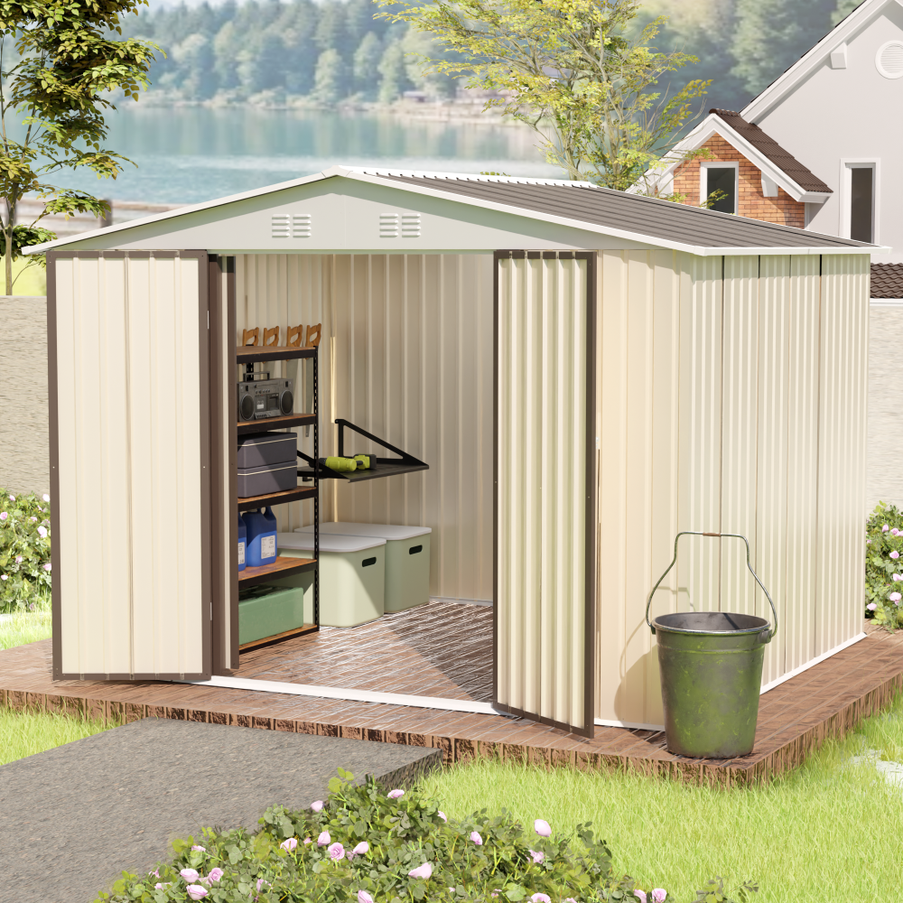 5X3 Feet Dark Grey Outdoor Storage Shed With Aluminum Alloy Frame (old SKU W2794P195736)