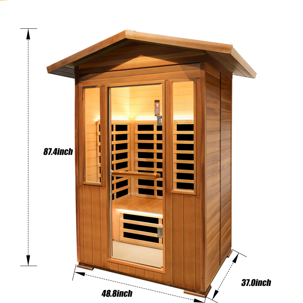 Outdoor Double Red Cedar Far Infrared Sauna Room
