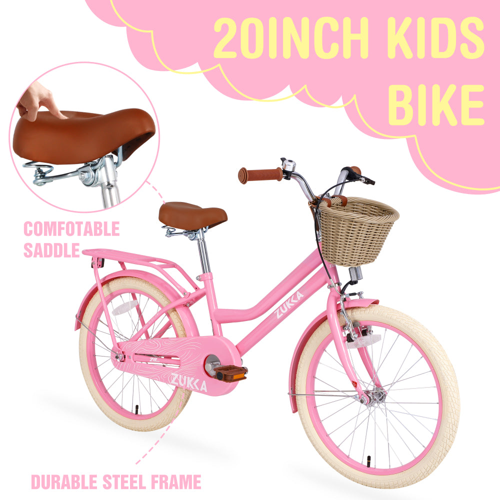 Multiple Colors,Girls Bike with Basket for 7-10 Years Old Kids,20 inch  wheel ,No Training Wheels Included