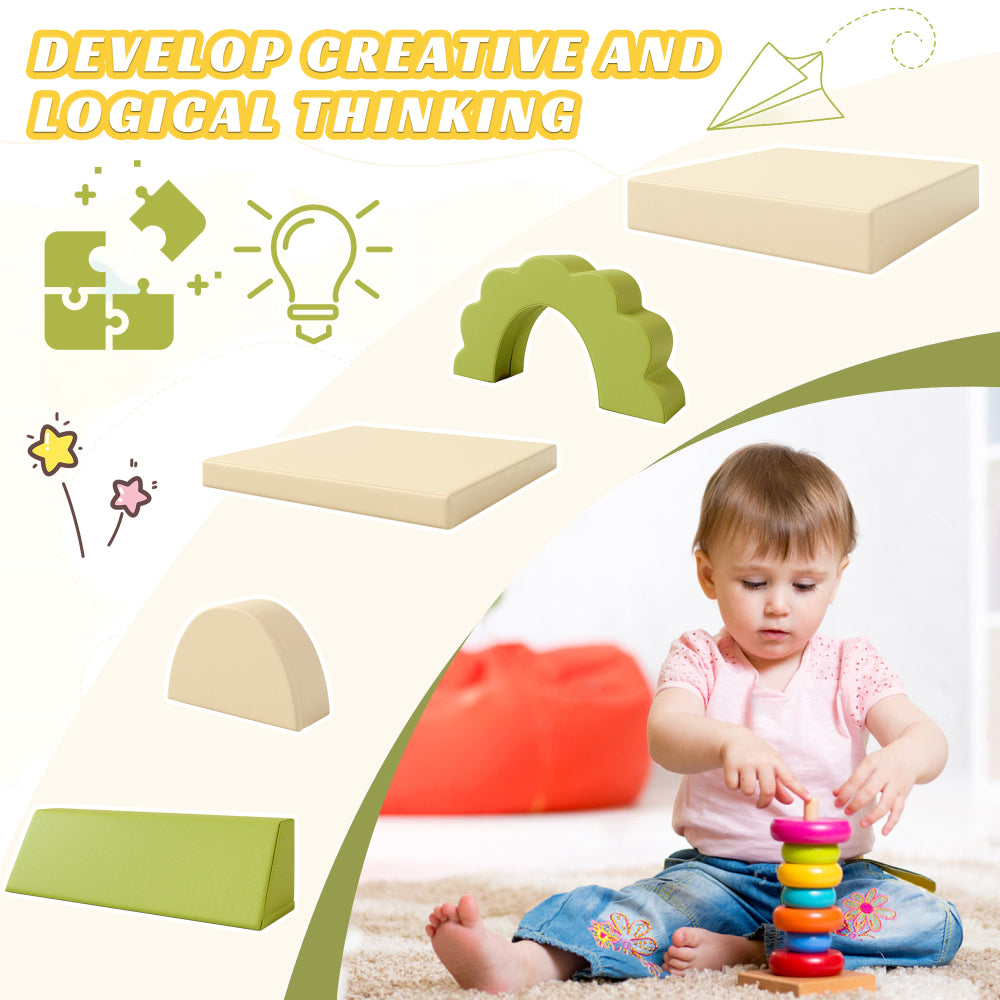 10PCS Kids Couch for Playroom, Baby Climbing and Crawl Foam Play Set, Foam Climbing Blocks Convertible Sofa ,Kids Play Couch, Indoor Climbing Structure for Toddlers, Infant, Kids, Pre-school