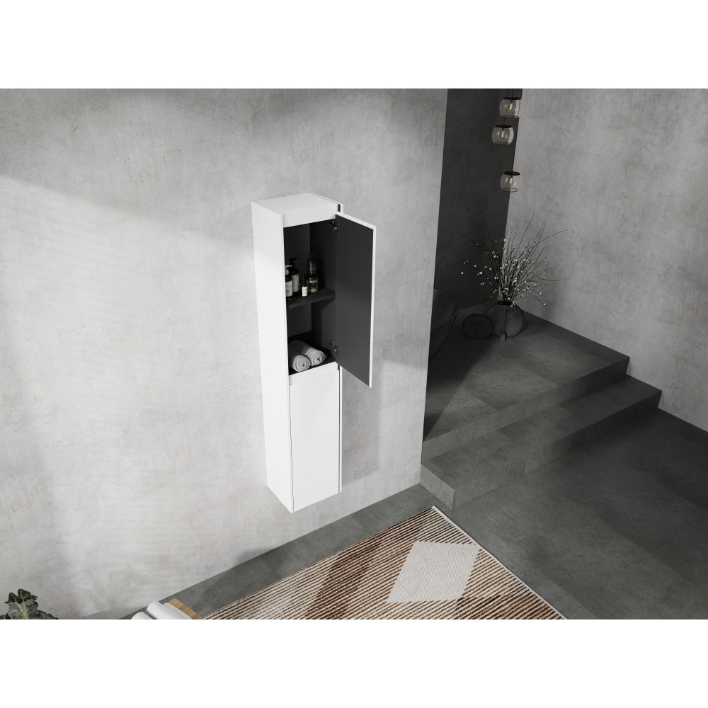 12" Bathroom Side Cabinet,Soft Close Doors,Float Mounting Design,(KD-Packing)