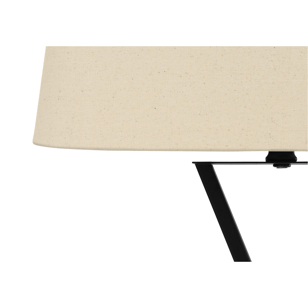 Lighting, 25"h, Table Lamp, Usb Port Included, Black Metal, Beige Shade, Transitional
