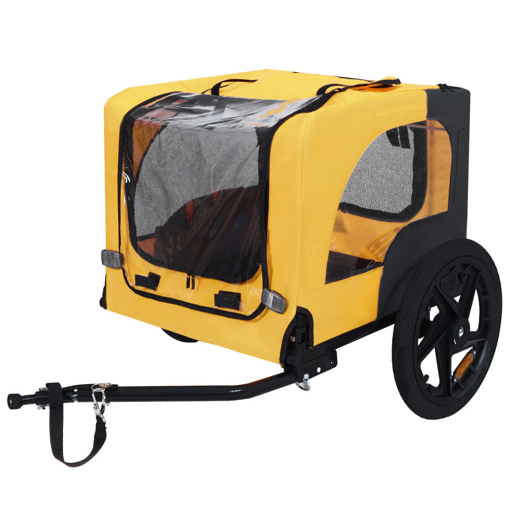 Pet Bike Trailer Dog Cart for Bicycle, Suitable for Small and Medium Pets, Easy Folding Cart Frame, Quick Release Wheel, Non-Slip Floor, Internal Leash