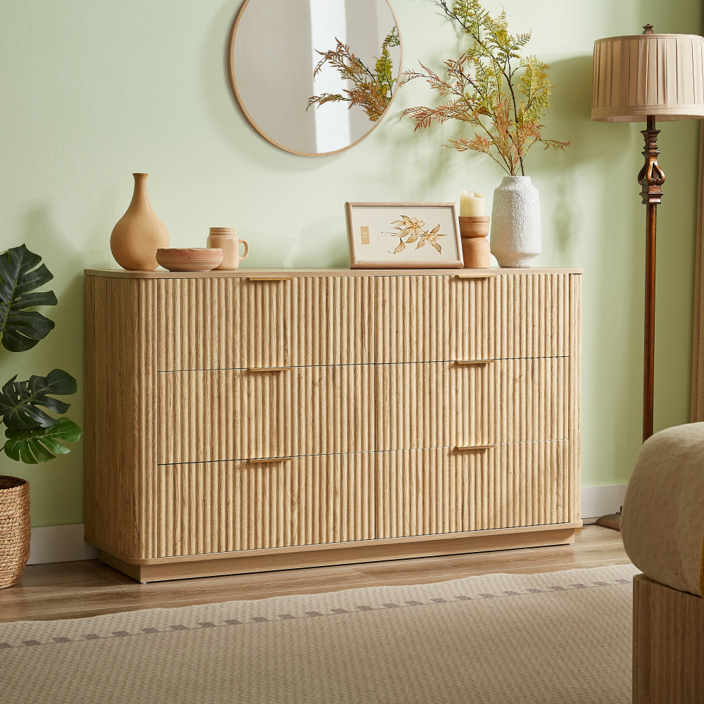 3 Drawers Drasser 2PCS, 27.6'' Wide Modern Chest of Drawers Curved wave Design,Nightstand,Wood Drawer Organizer for Bedroom, Living Room, Hallway, Walnut,27.6''W x 15.8''D x 27.4''H.