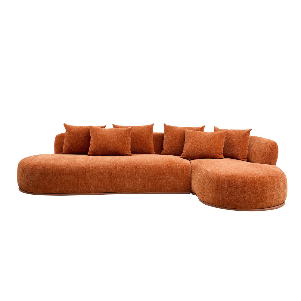 134.63" Oversize Sectional Couch with L-Shape Chaise, Modern Upholstered Sofa with Deep Seat for Living Room, No Assembly Required, Beige