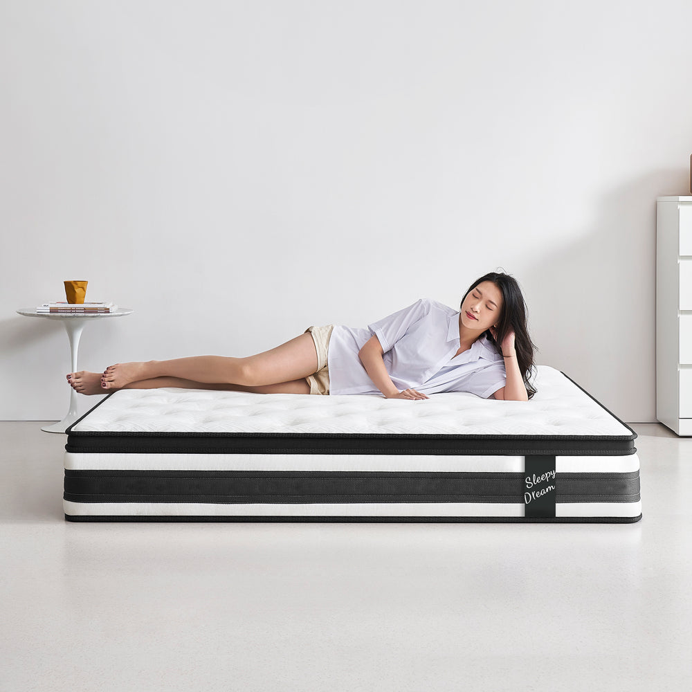 12 Inch TWIN Size Hybrid Mattress Individual Pocket Spring Oeko-Tex 100 Breathable Memory Foam Knitted Cover CertiPUR-US