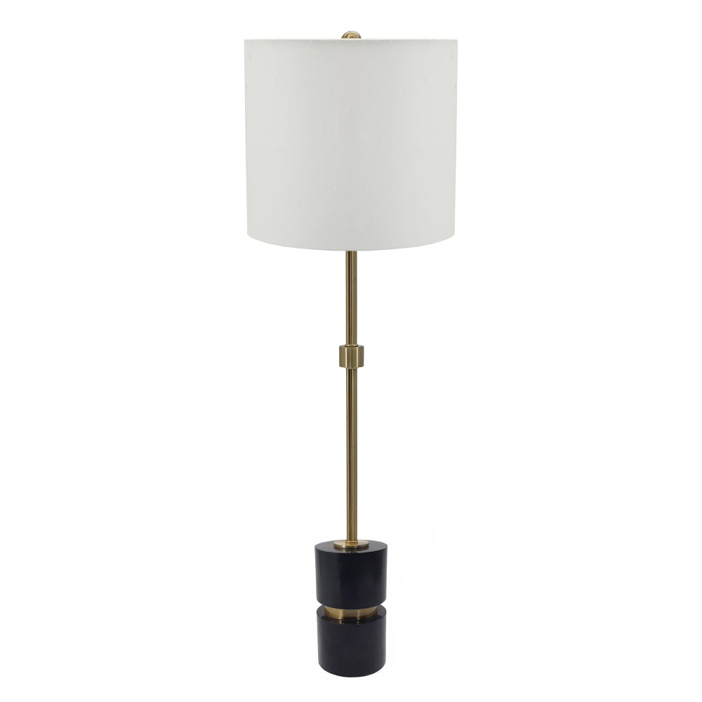 16x16x29.8" Gold and Black Table Lamp with Contemporary Disc Design