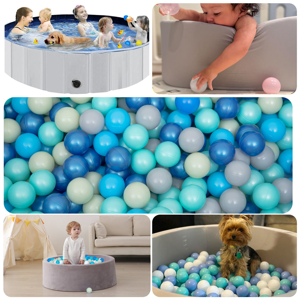 Ball Pit Balls 500 Count for Kids, Colorful Phthalate Free BPA Free Baby Toddler Play Balls for Kids Toddlers - Safe, Crushproof, Lightweight, Durable Spheres-Blue