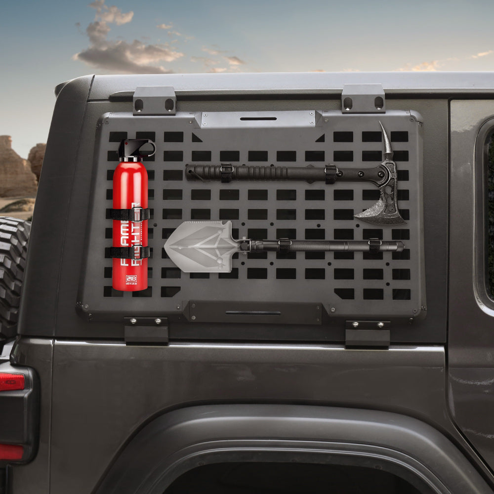 Rear Window Molle Panel Modular Storage Panel System Rear Window Protective Decoration for 2018-2023 Jeep Wrangler JL 4 Doors, Right side (Passenger Side)