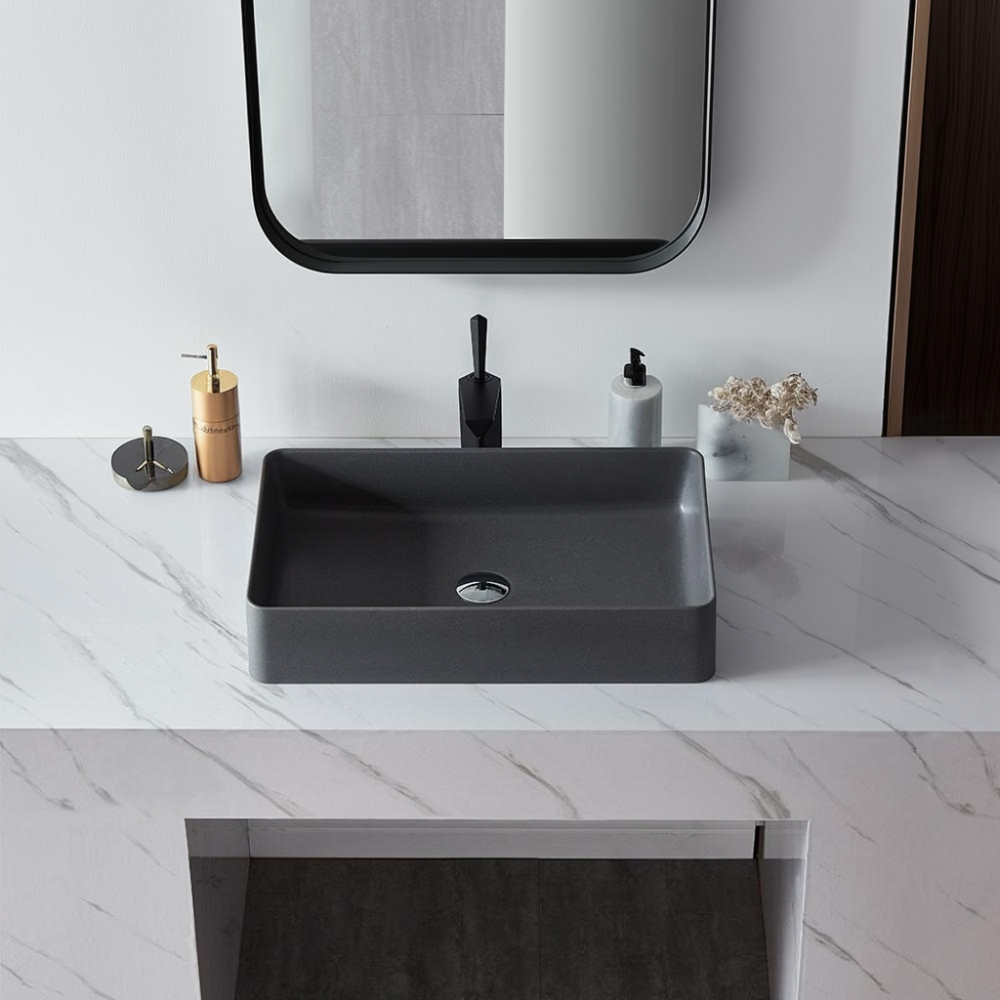 Vessel Sink Quartz Stone Bathroom Sink Modern Art Sink 25B11BQ