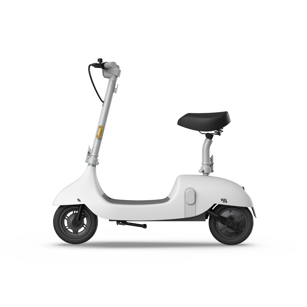 Electric Scooter with Foldable Seat w/35 Miles Operating Range & 15.5mph Max Speed - White