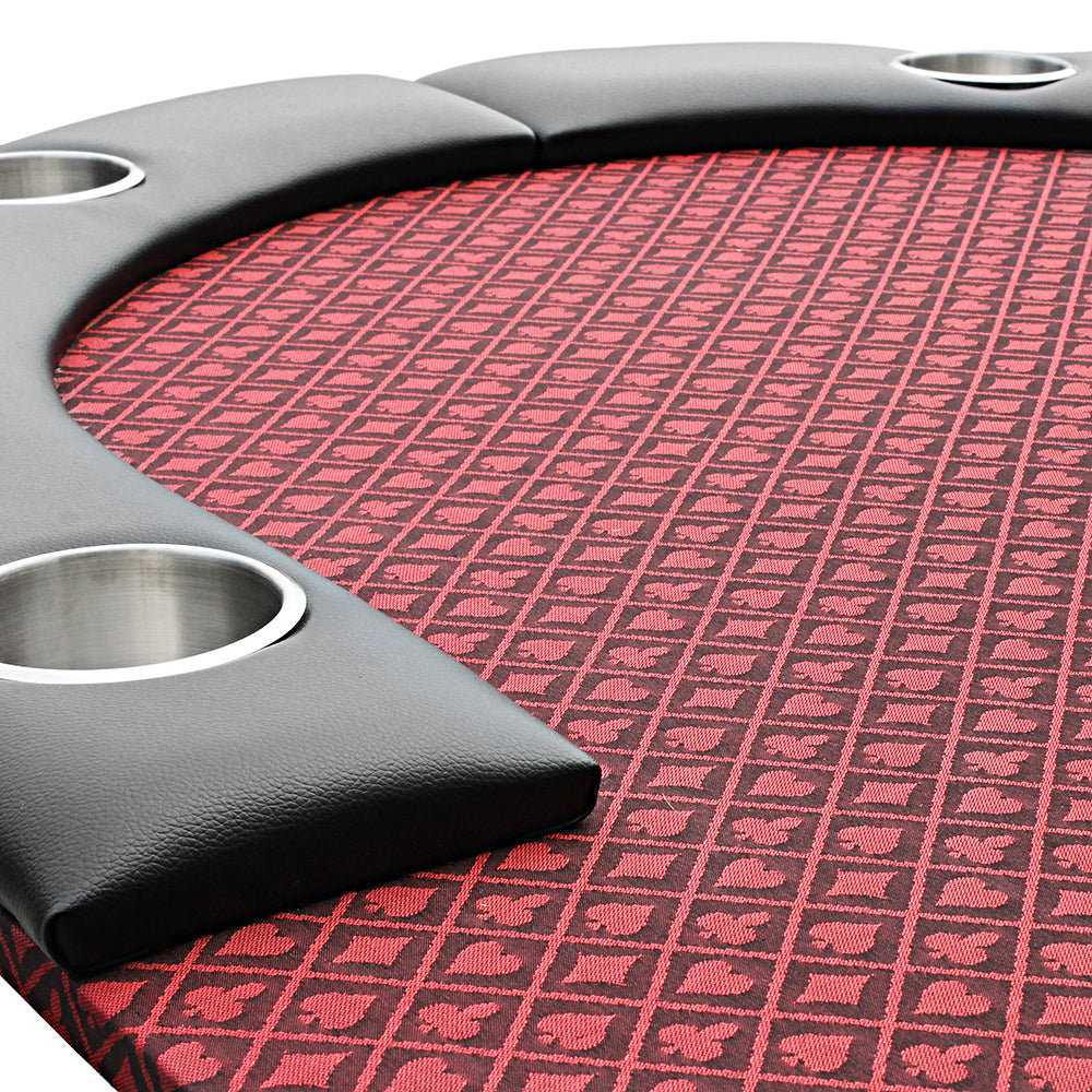 96 inches Poker Table Model 18755 Red with Cup Holders and Chips Tray