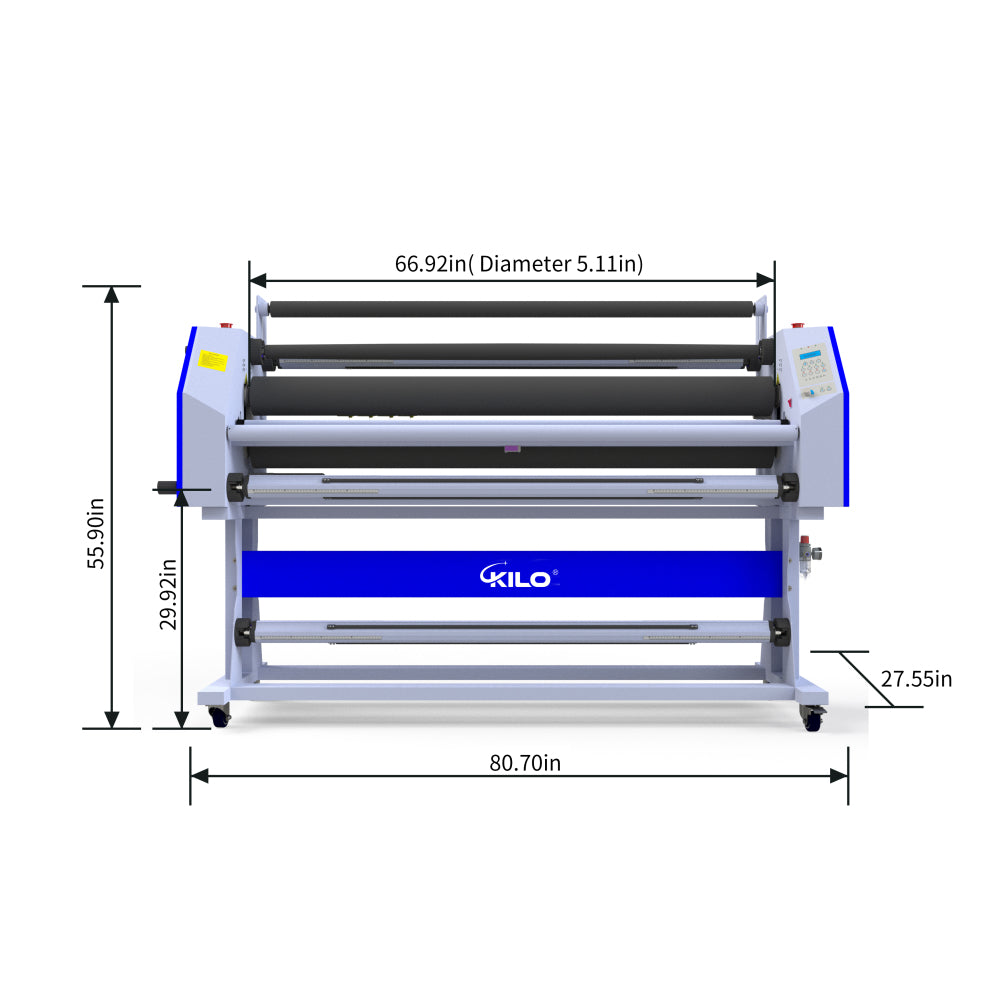 67" Full-Auto Wide Format Cold Laminator Machine Heat Assisted & Trimmer