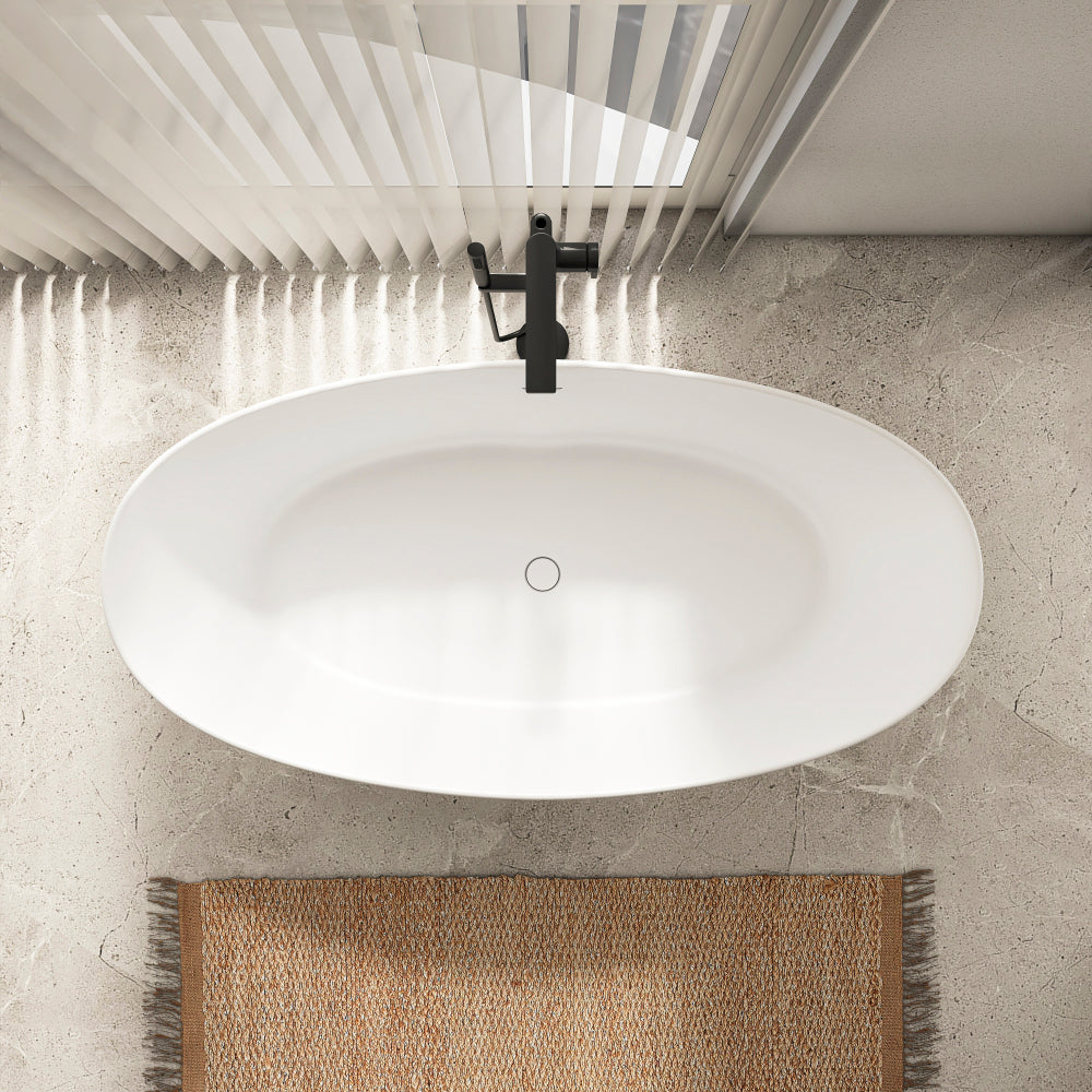 66.9 inch freestanding solid surface soaking bathtub for bathroom