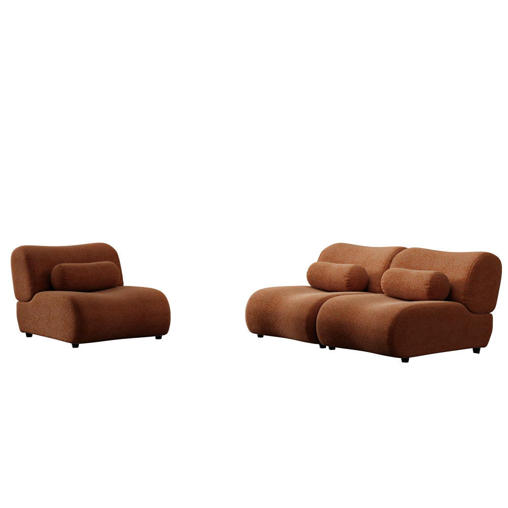 Contemporary Green Modular Sofa with Plush Chenille Upholstery - 3-Seat Sectional with Deep Seating & Soft Backrest - Perfect for Living Room Decor