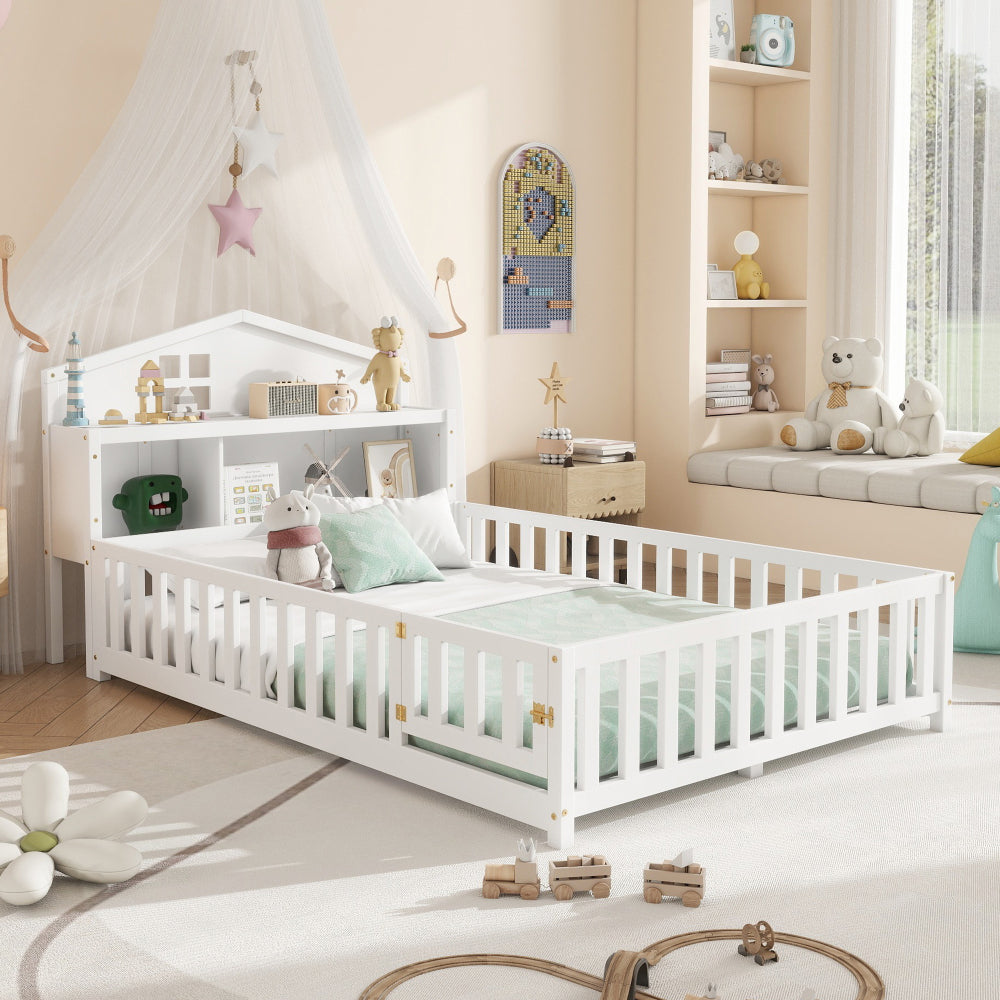 Headboards for Full-size Montessori Floor Bed White,Freely collocation