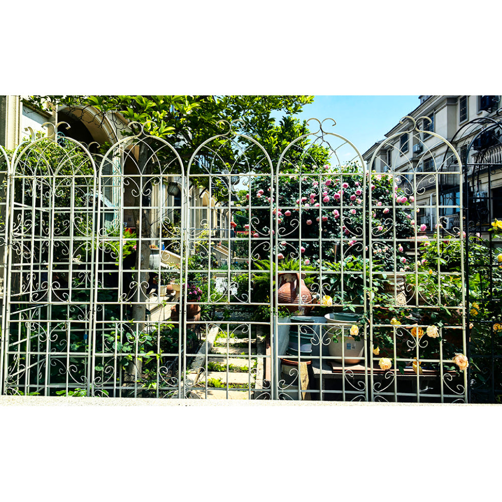 4 Pack Metal Garden Trellis 86.7" x 19.7" Rustproof Trellis for Climbing Plants Outdoor Flower Support Black