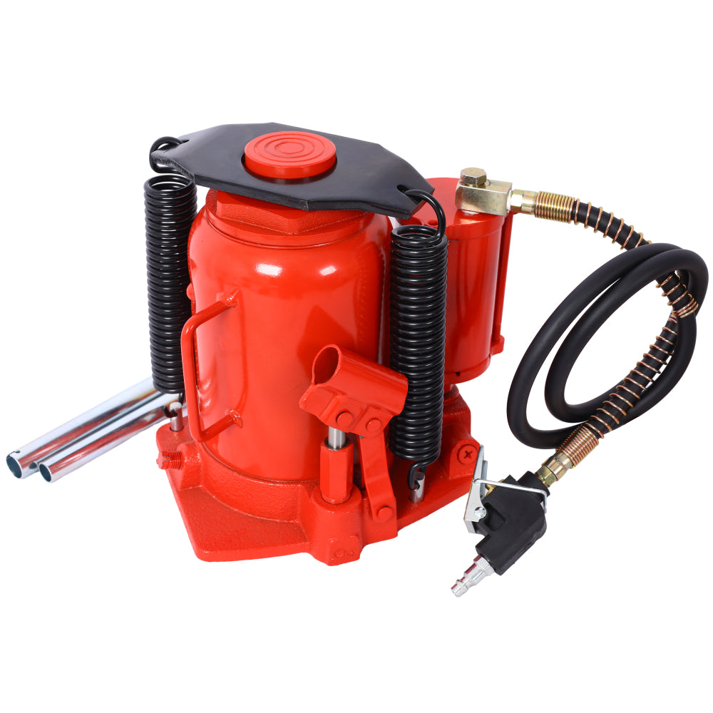 Air Hydraulic Bottle Jack, 32 Ton/70550LBS LBS All Welded Bottle Jack, 10-16.3 inch Lifting Range, Manual Handle and Air Pump, for Car, Pickup, Truck, RV, Auto Repair, Industrial Engineering ,Red