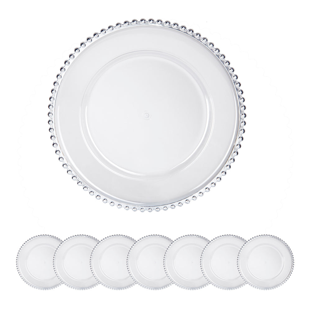 8 Pack Plastic Charger Plate, D13"