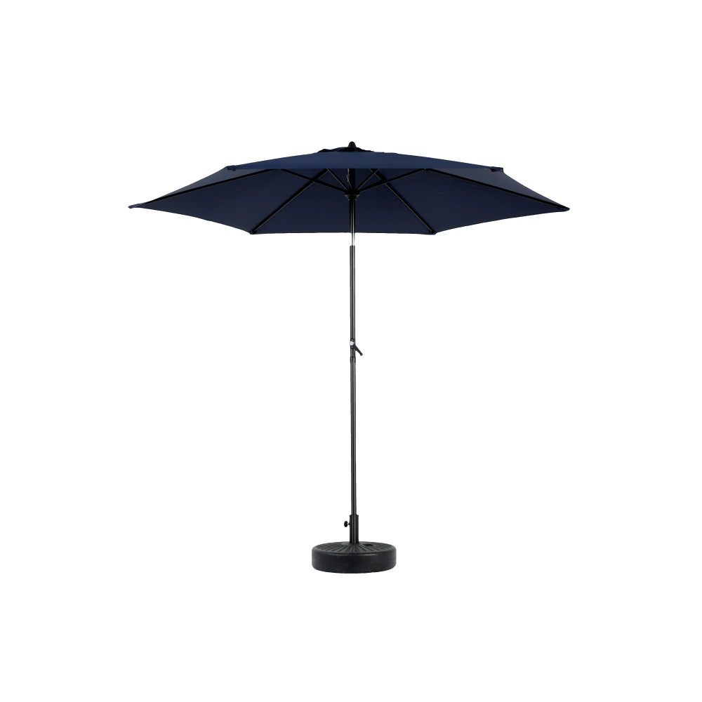 9FT Outdoor Patio Umbrella Outdoor Table Umbrella with Push Button Tilt and Crank, Market Umbrella 6 Sturdy Ribs , Deck, Backyard, Pool (Base Not Included) - (Navy blue )