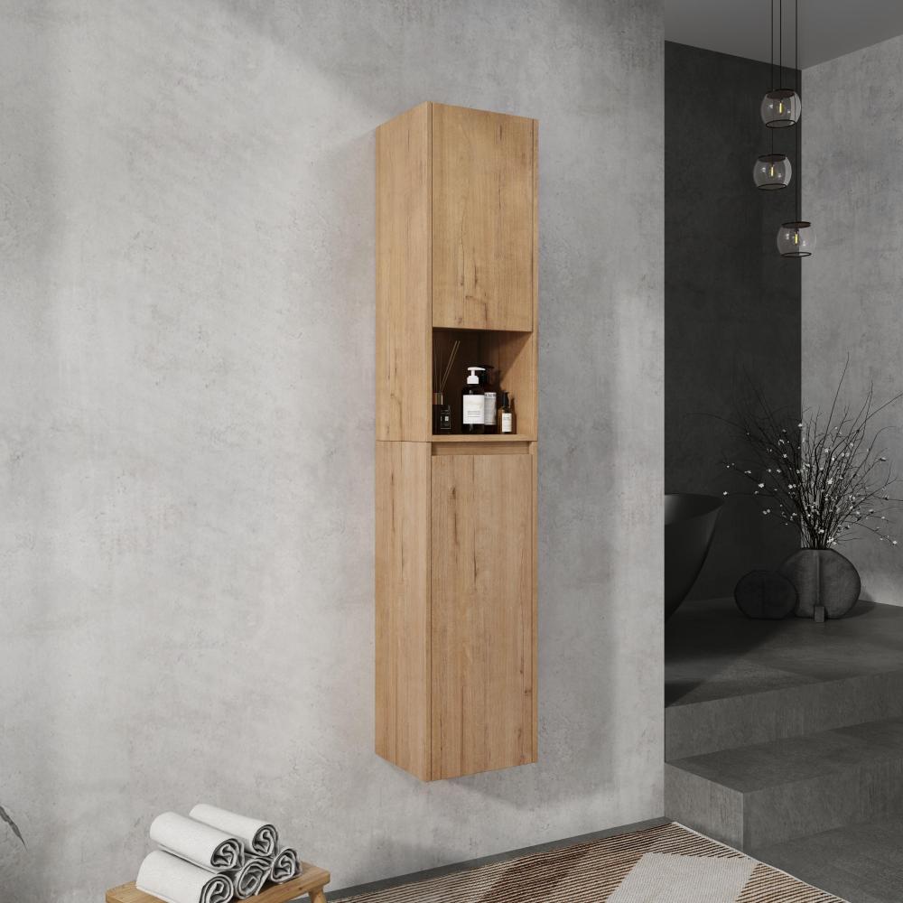 12" Bathroom Side Cabinet,Soft Close Doors,Float Mounting Design,(KD-Packing)