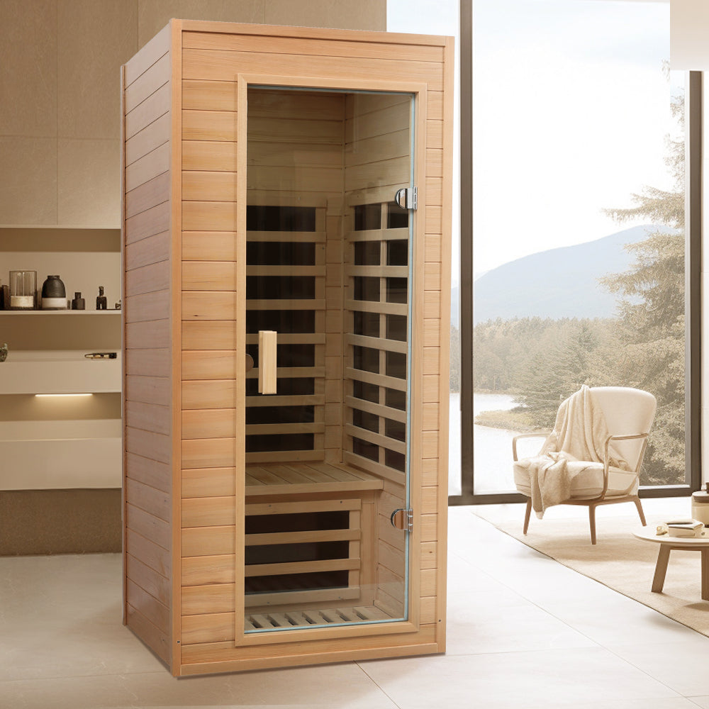 Hemlock One-person far infrared roof embedded indoor sauna room