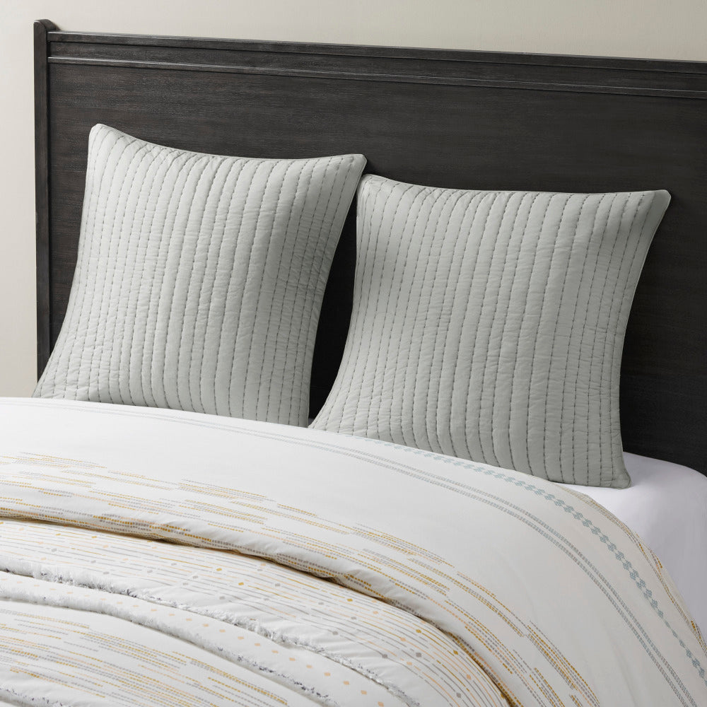 Cotton Quilted Euro Sham Grey Euro Sham