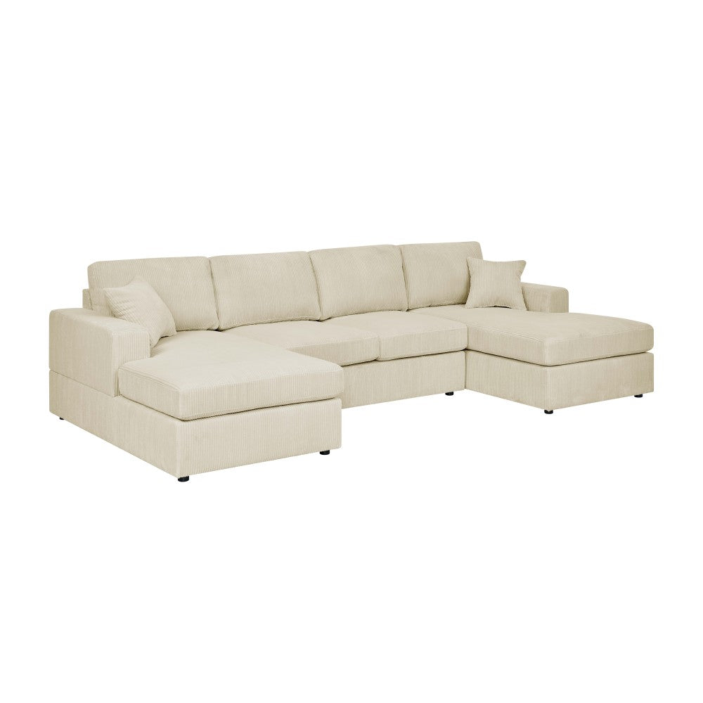 3 - Piece Corduroy Double-Chaise Sectional