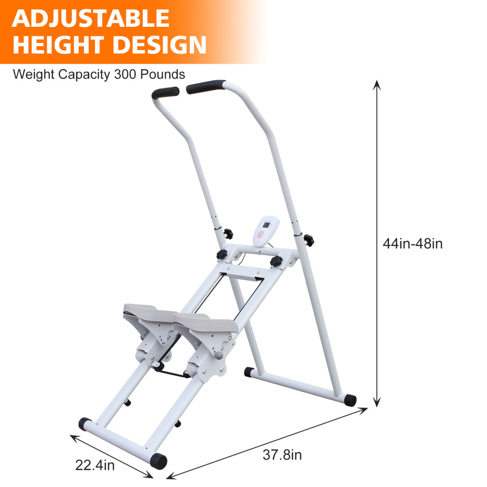 Stair Stepper Folding Vertical Cardio Exercise Climber Stair-Master for Exercise at Home Full Body Workout Machine with Handlebar