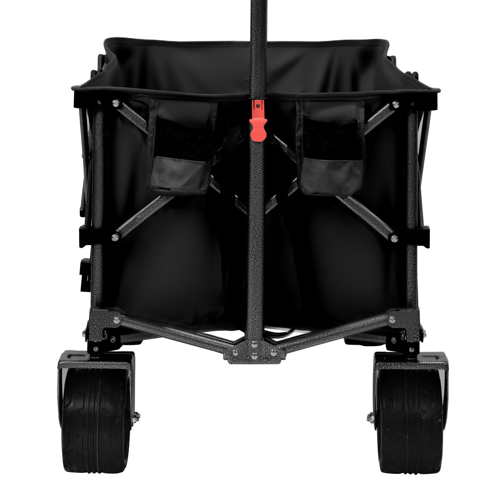 PORTABLE 400L Collapsible Wagon, Folding Wagon Cart , Beach Wagon with Big Wheels, 450LB Heavy Duty Foldable Wagon, Large Capacity Wagon for Camping, Sports, Garden, Baseball