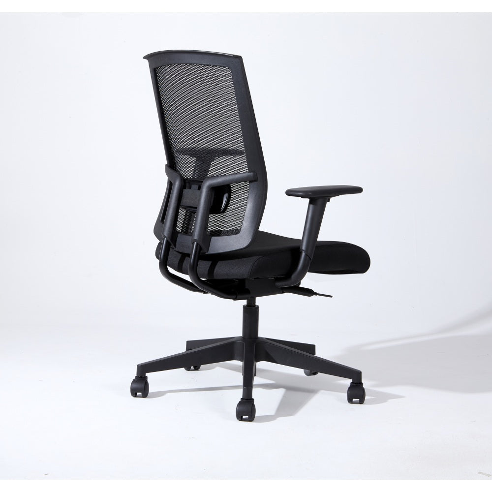 Complus Polyester Seat Pro Ergonomic High Back Office Task  Mesh Chair 27"H in Black Color With Arms